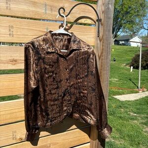 Elegant Brown and black button down